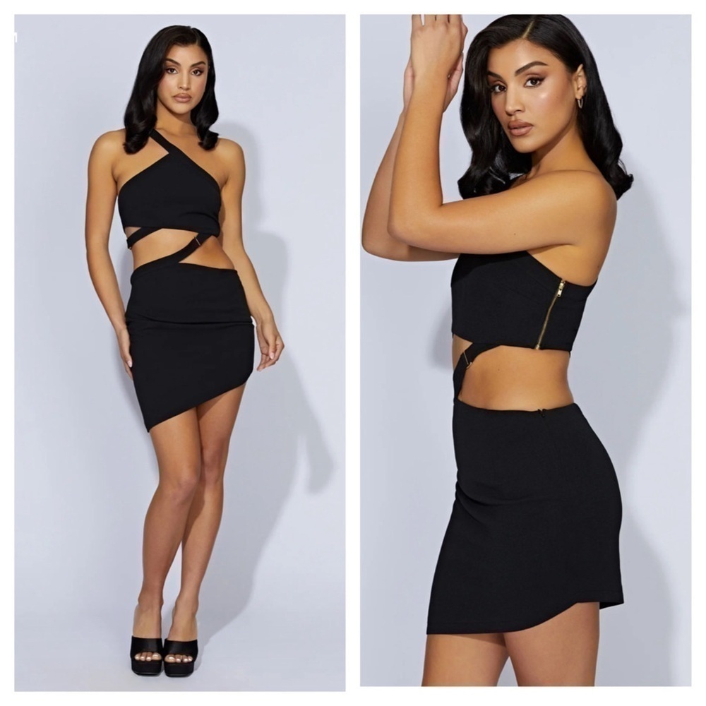 MESHKI ORIANE
E-Hook Mini Dress - Black, New with Tags